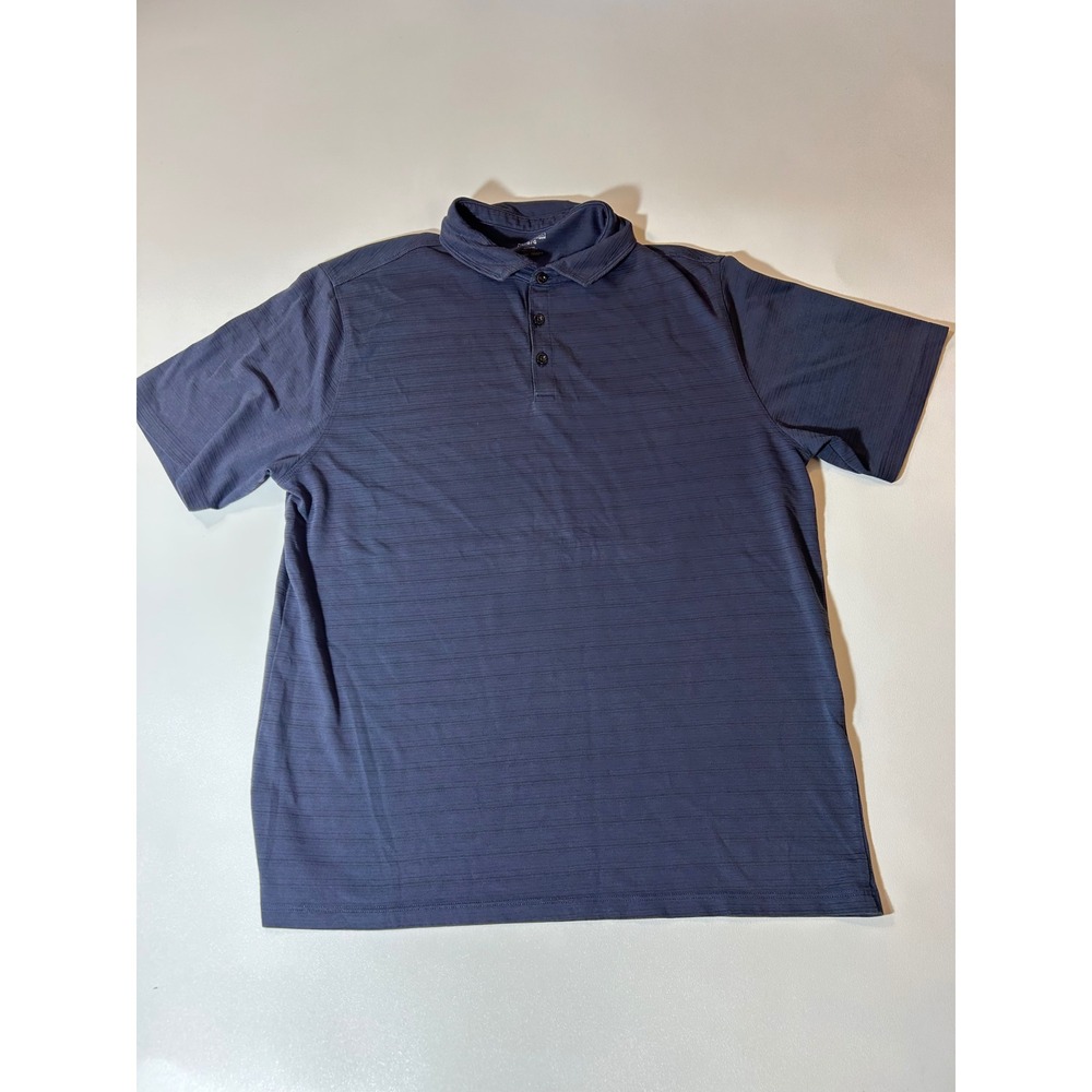 Kirkland Polo Shirt Mens Large Blue Excellent Short Sleeve Space Dye 7554211
